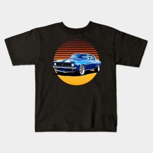 1967 Blue Camaro American Muscle Vintage Kids T-Shirt